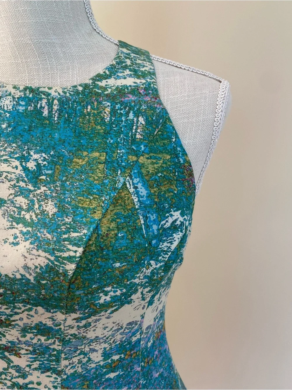 Tracy Reese Anthropologie Silk Monet Inspired Floral Pink Blue Green Dress $349 - Picture 3 of 16